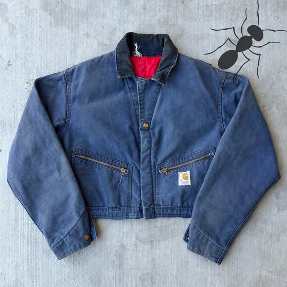 Carhartt Other - Vintage Y2K Carhartt blue cropped Detroit style work wear jacket